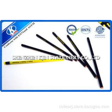 Yellow / Black Wooden Graphite Pencil Set Silk Screen Print